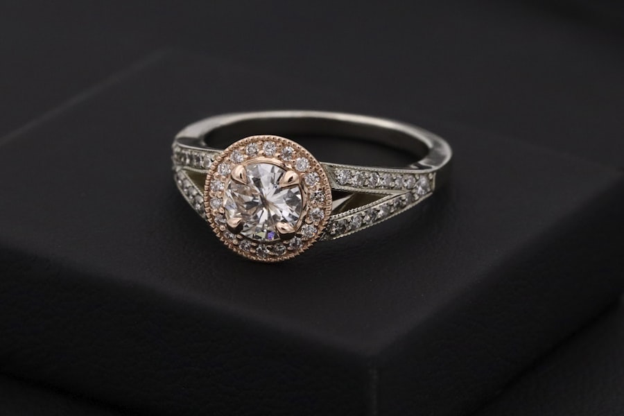 Moissanite halo ring